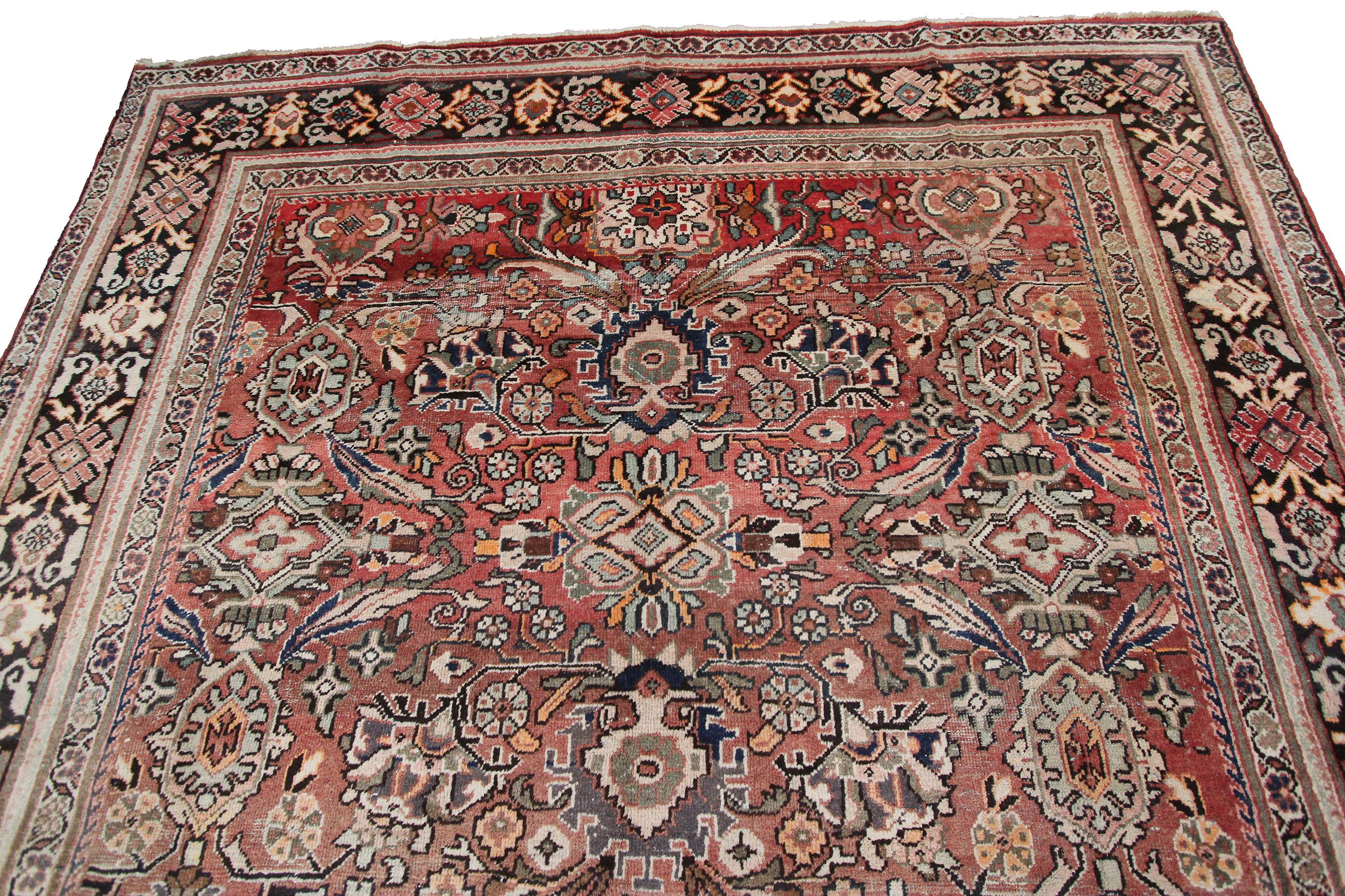 Large Antique Persian Sultanabad Rug Antique Mahal Geometric, 1920 For Sale 2