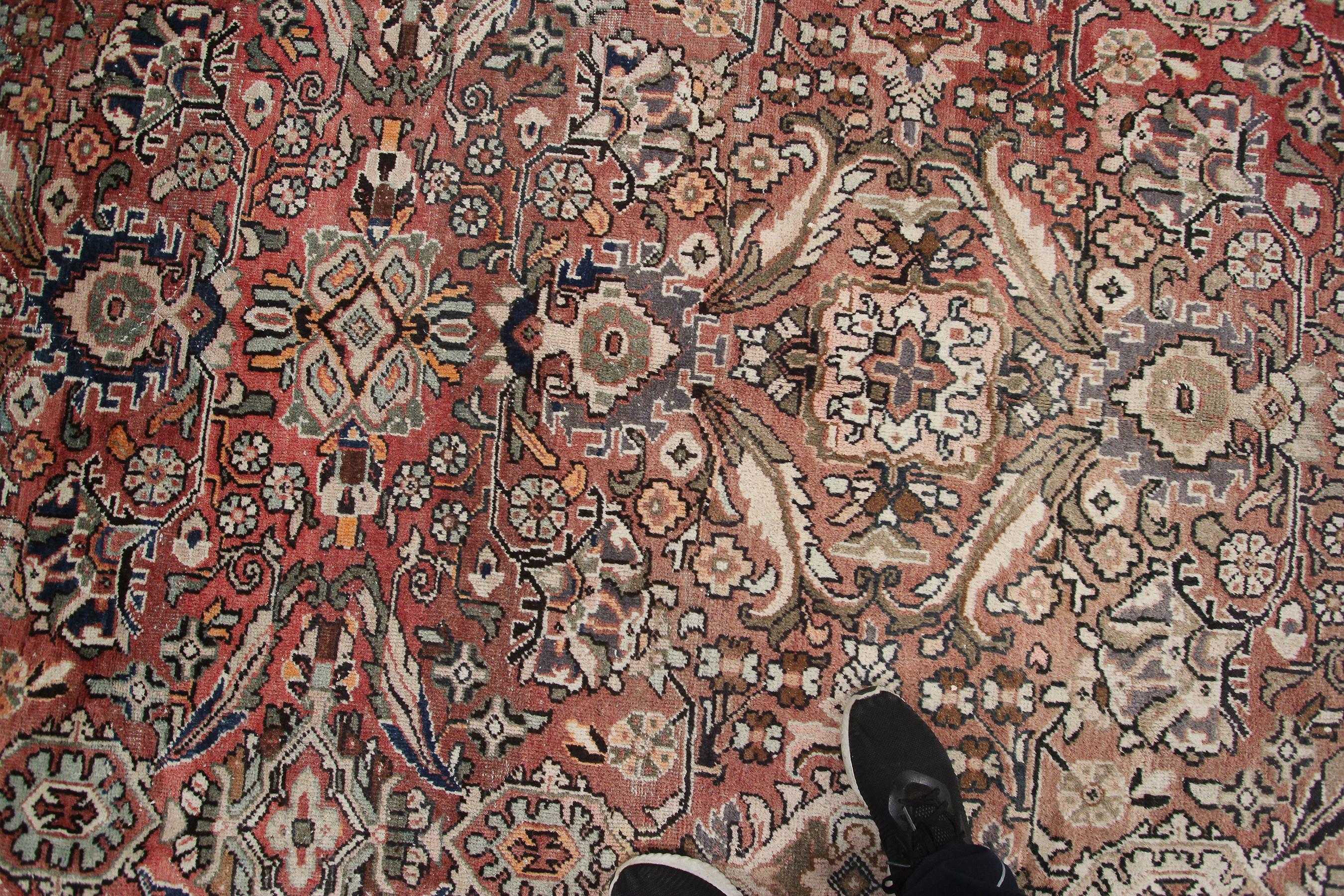 Grand tapis persan ancien de Sultanabad géométrique, Mahal, 1920 en vente 2