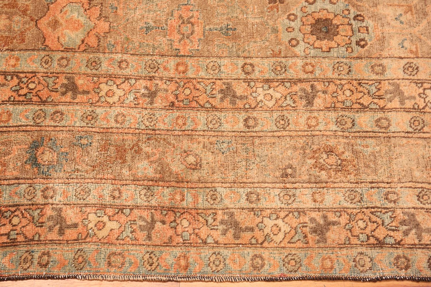 Magnificent large antique Persian Tabriz rug, country of origin / rug type: Persian rug, date: circa 1920. Size: 11 ft 3 in x 16 ft 4 in (3.43 m x 4.98 m). Tabriz is a traditional carpet-weaving city that is known for its diversity of design and
