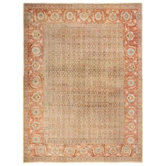 Large Antique Persian Tabriz Rug. Size: 12 ft 8 in x 17 ft 4 in