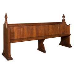 Large Used Pew, Scottish, Oak, Ecclesiastic, Bench Seat, After Pugin, C.1850