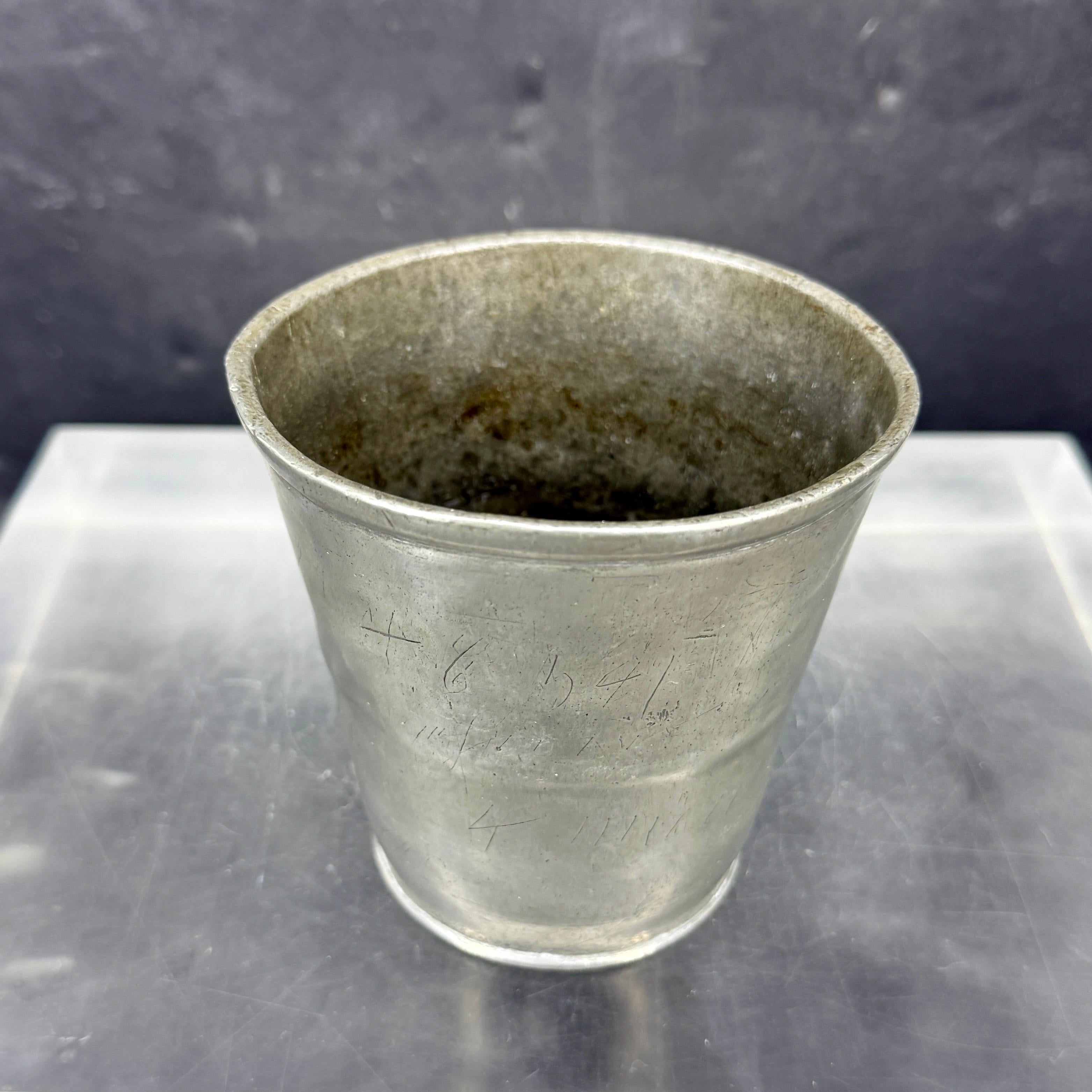 Hand-Crafted Large Antique Pewter Cup Vase, Denmark circa 1810 For Sale