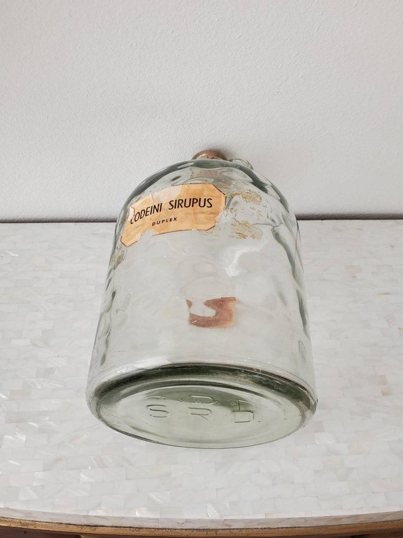 Glass Large Antique Pharmaceutical Codeine Apothecary Jar For Sale
