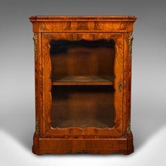 Large Antique Pier Cabinet, English, Walnut, Glazed, Druce & Co, Victorian, 1850