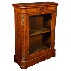 Large Antique Pier Cabinet, English, Walnut, Glazed, Druce & Co, Victorian, 1850