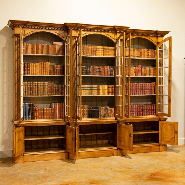 Large Antique Pine Bookcase Display at 1stDibs