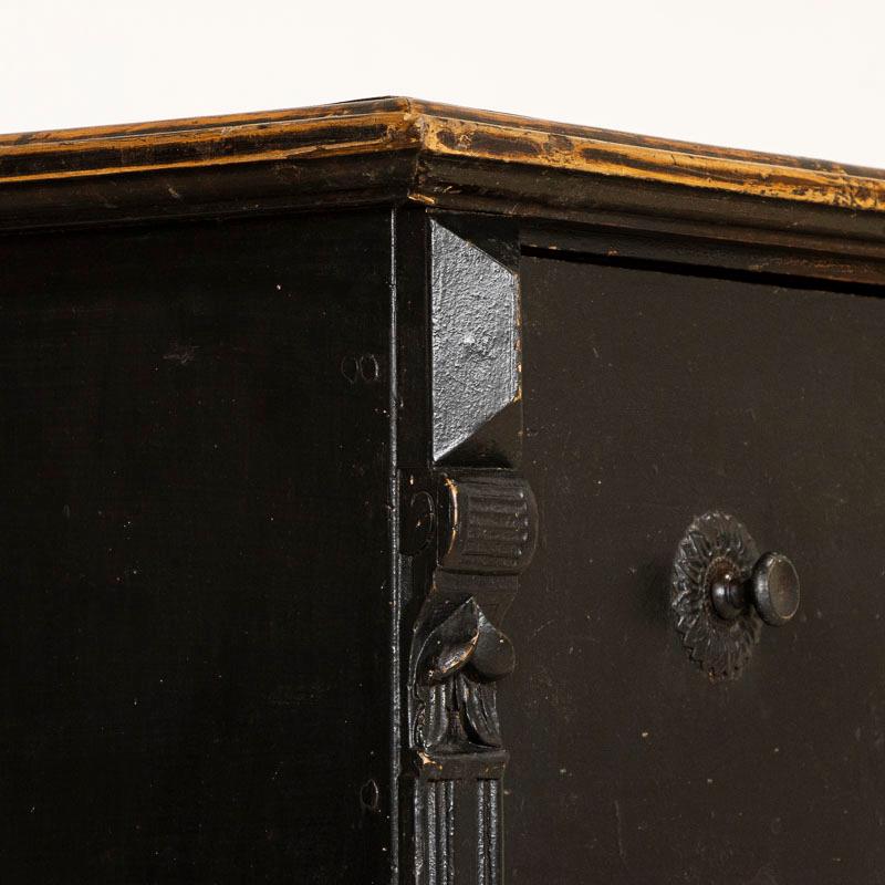 Large Antique Pine Chest of Drawers Painted Black 2