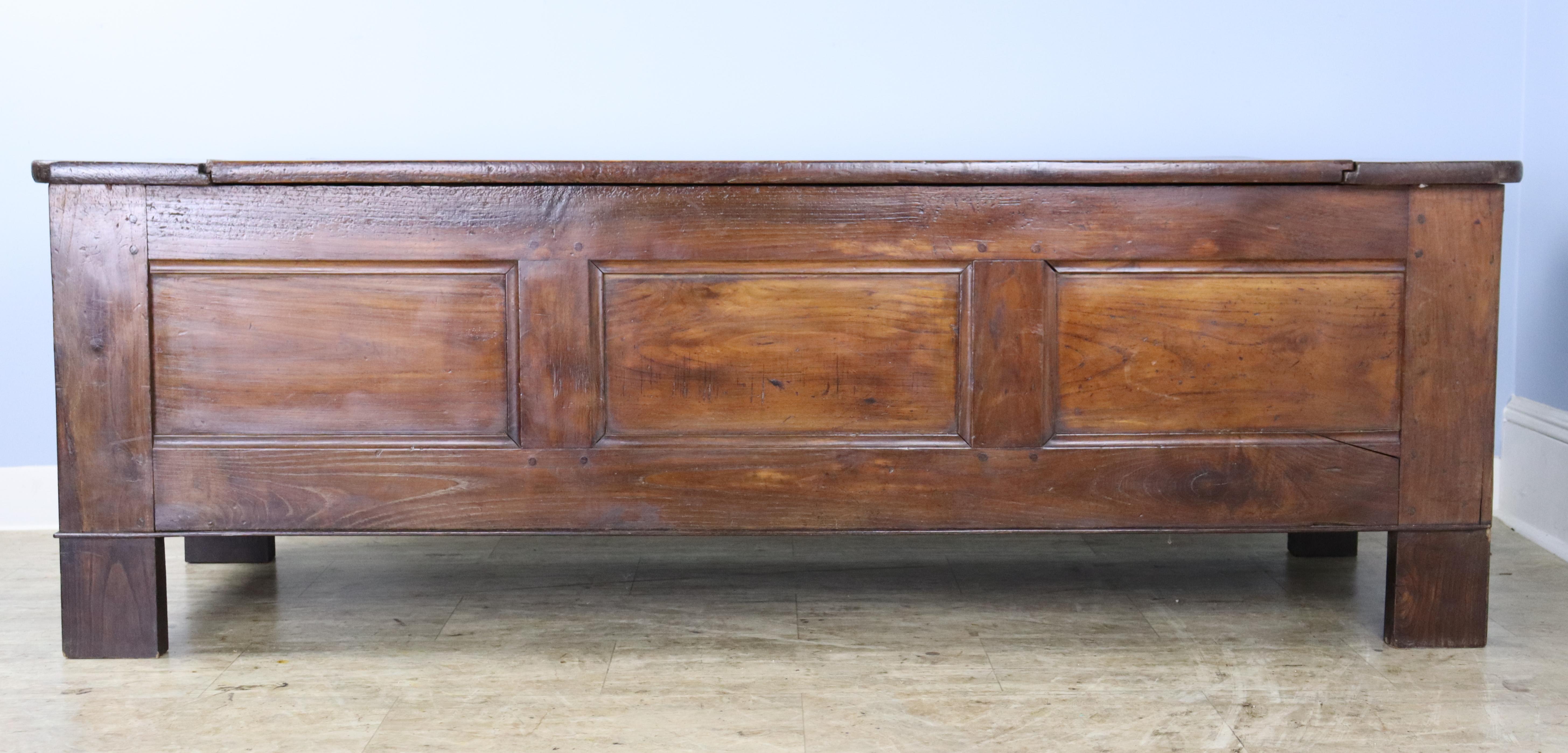French Large Antique Pine Coffer For Sale