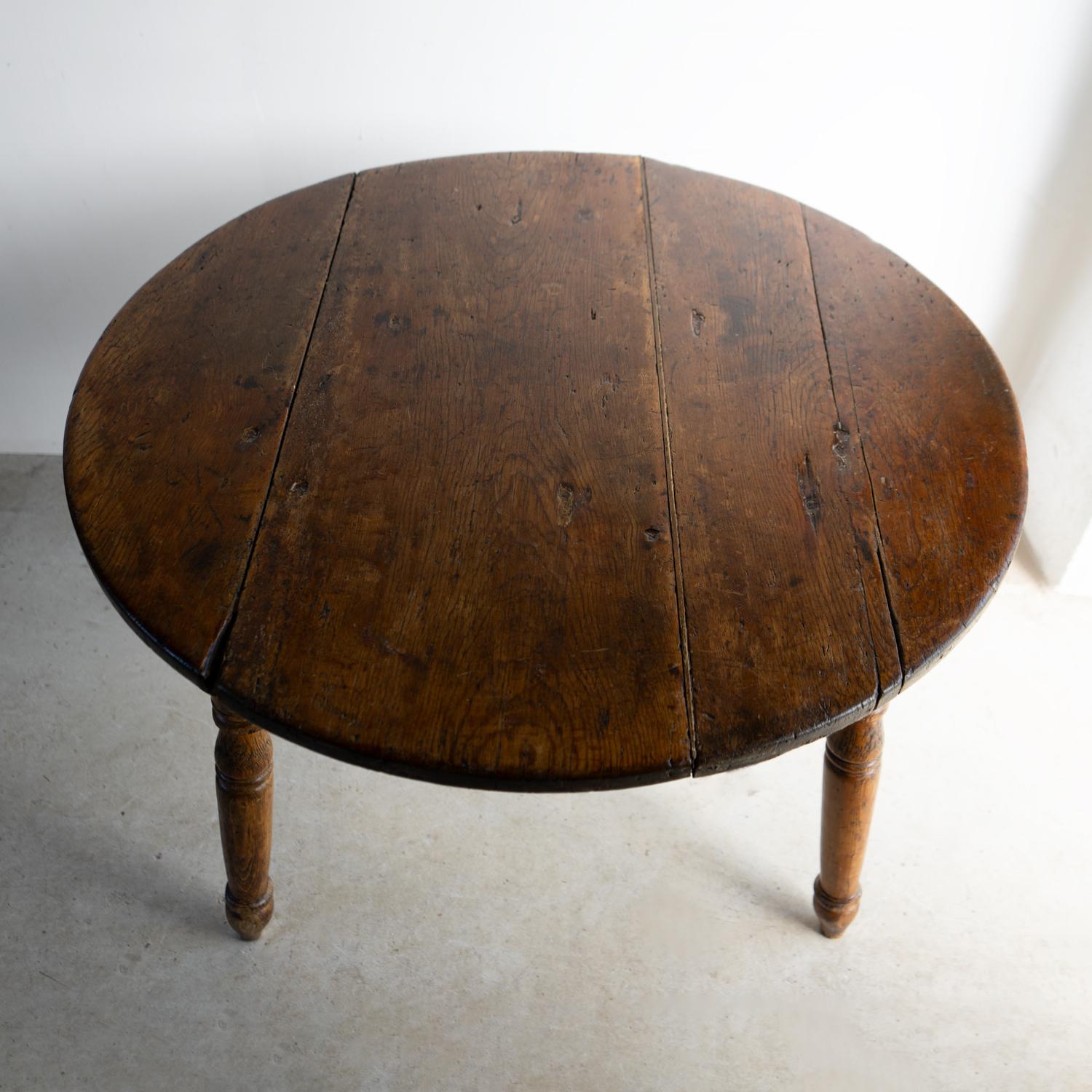 Large Antique Pine Cricket Table With Shaped Apron & Turned Legs, Welsh 19Th C. For Sale 4