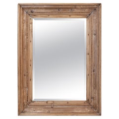 Grand miroir ancien en pin , anglais , XIXe siècle