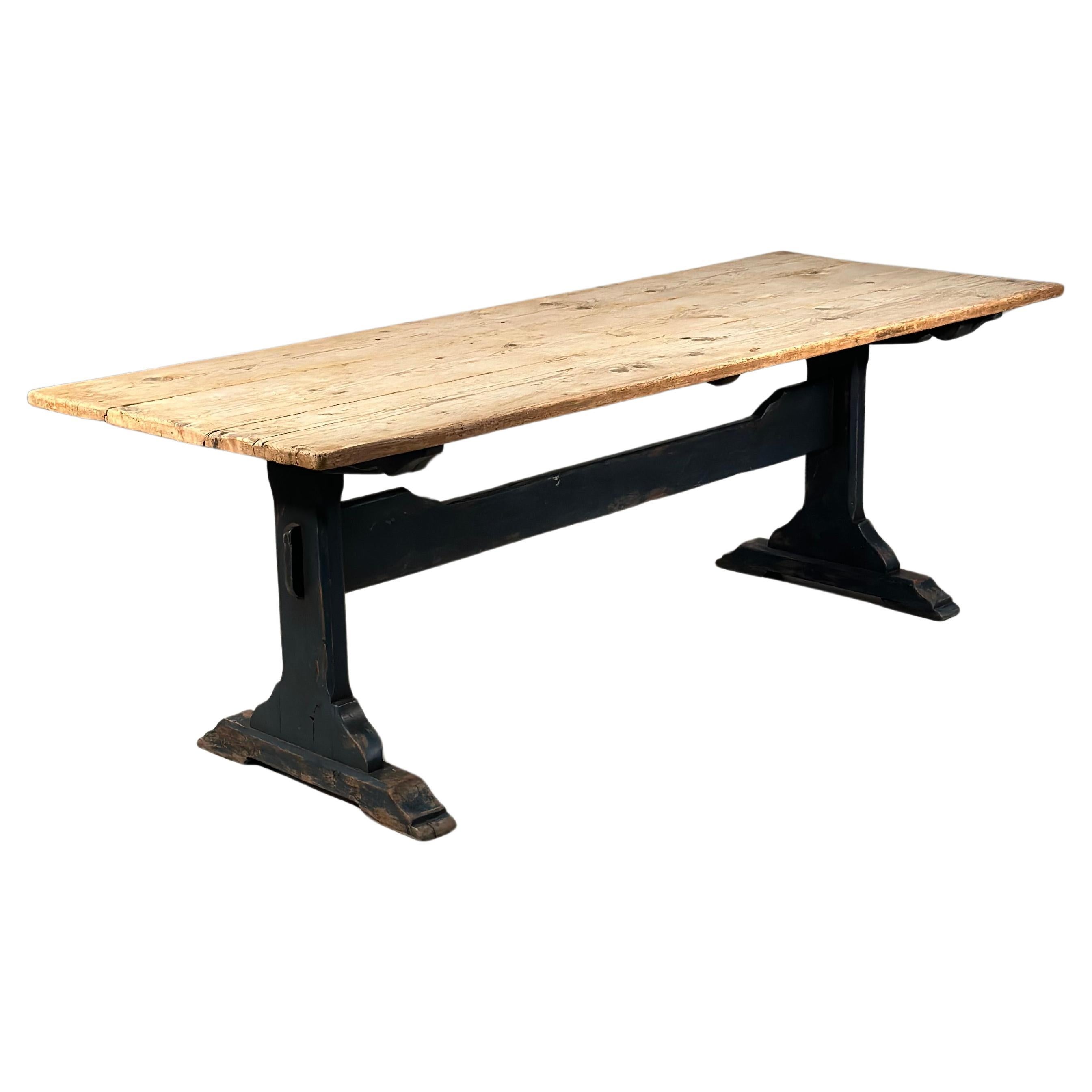 Large Antique Pine Refectory Table