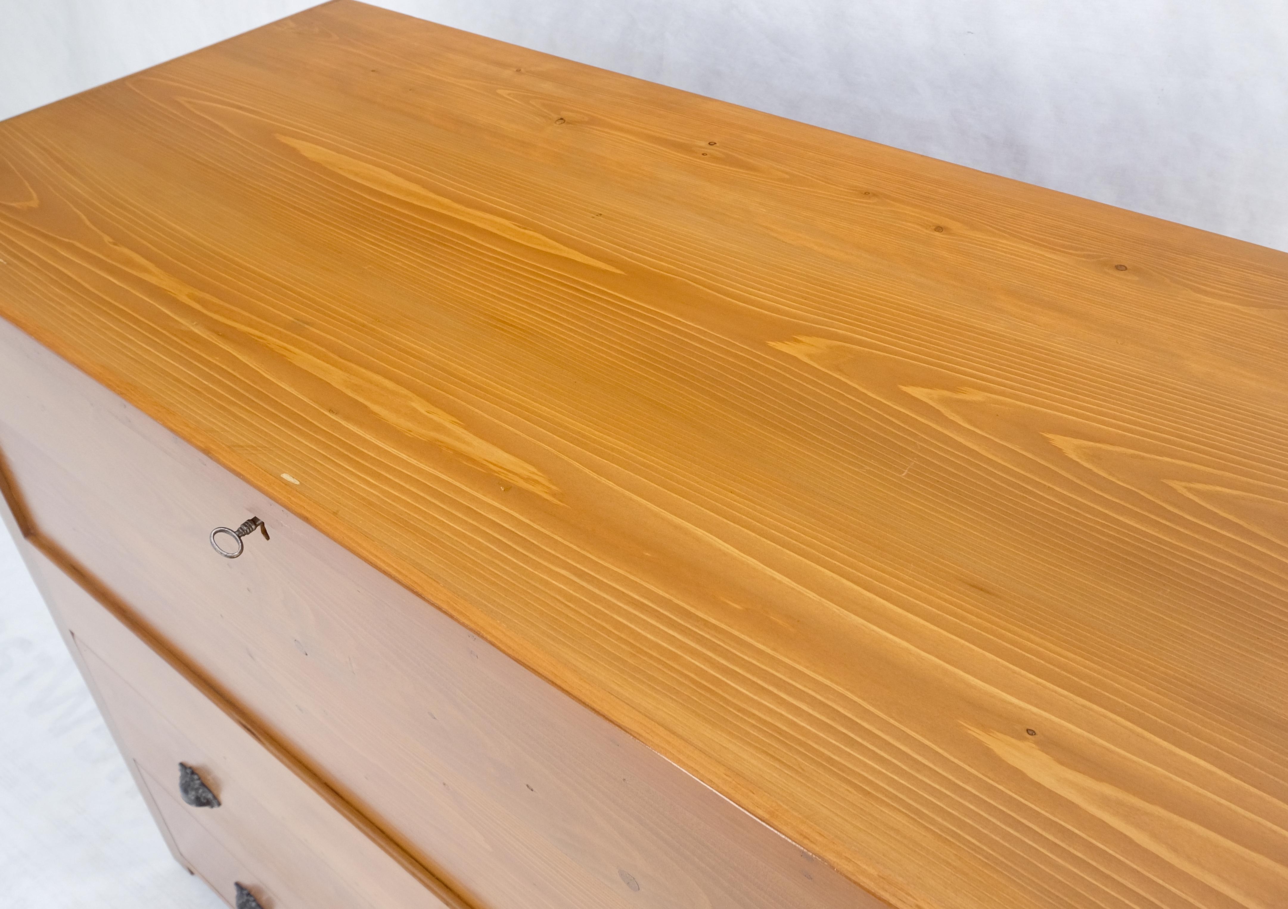Grande baule antico in pino con due cassetti inferiori, baule delle coperte con chiave MINT! in vendita 3
