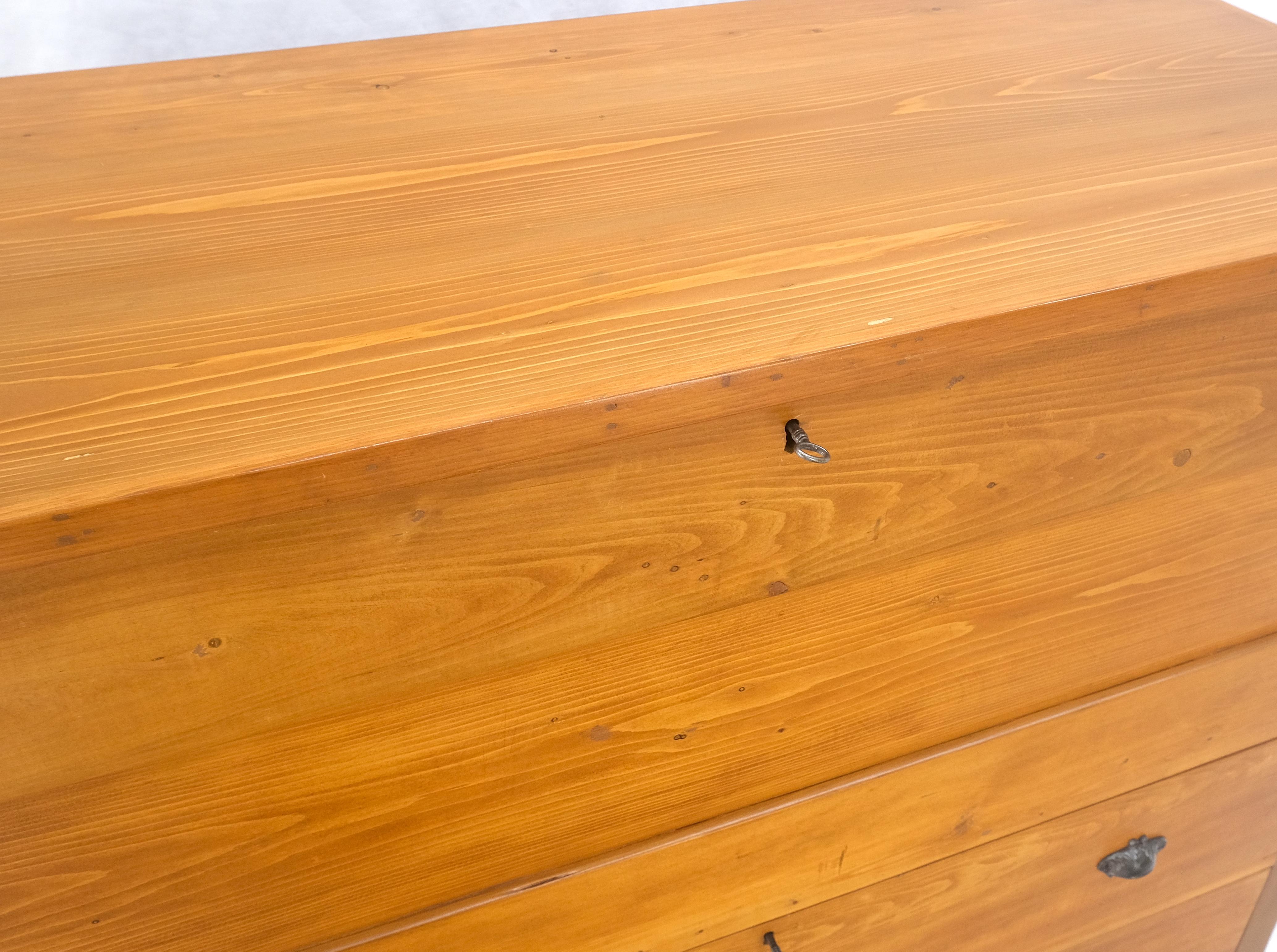 Grande baule antico in pino con due cassetti inferiori, baule delle coperte con chiave MINT! in vendita 5