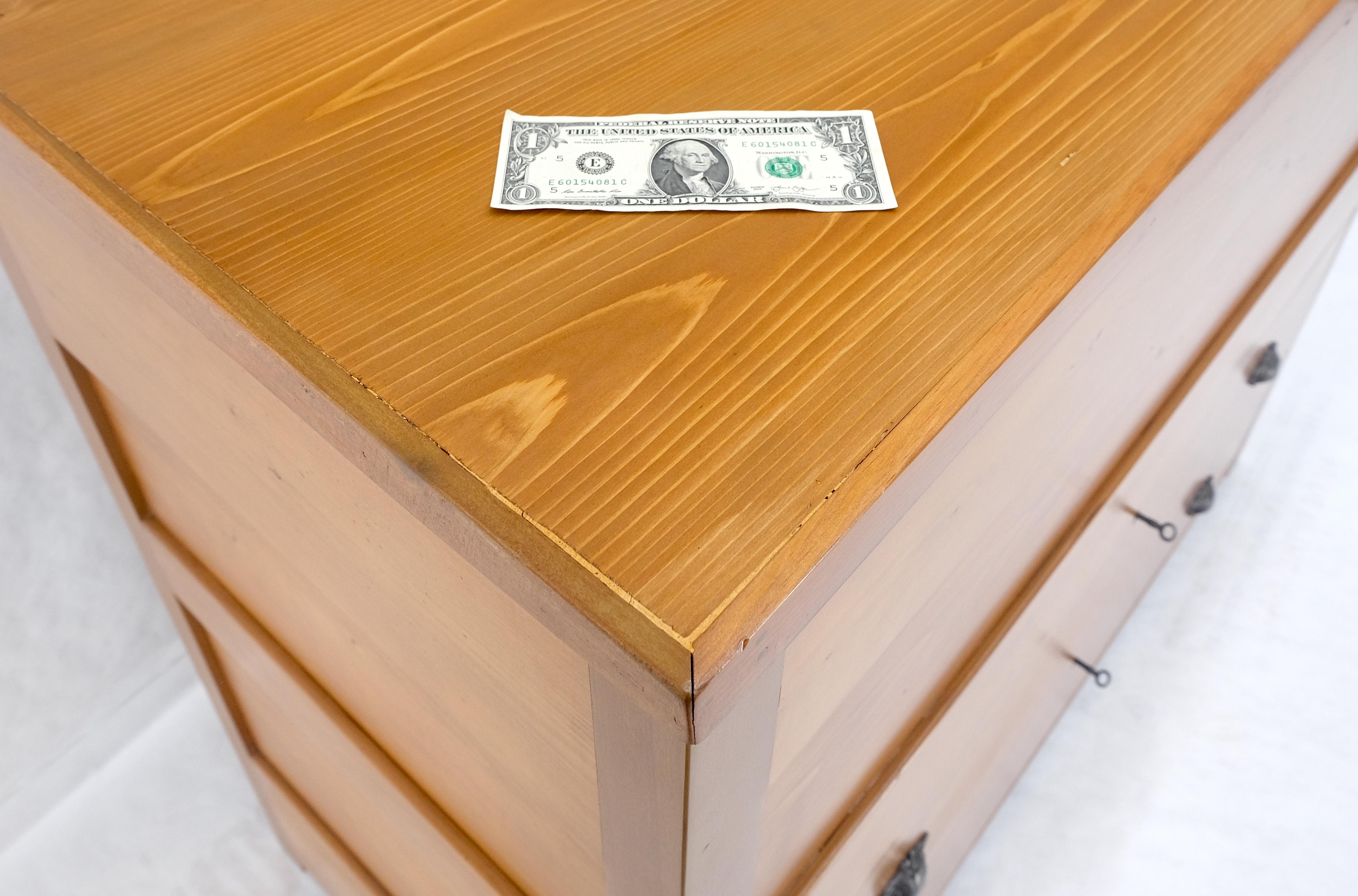 Large Antique Pine Two Bottom Drawers Trunk Hope Chest Blanket Chest Keyed MINT! For Sale 9