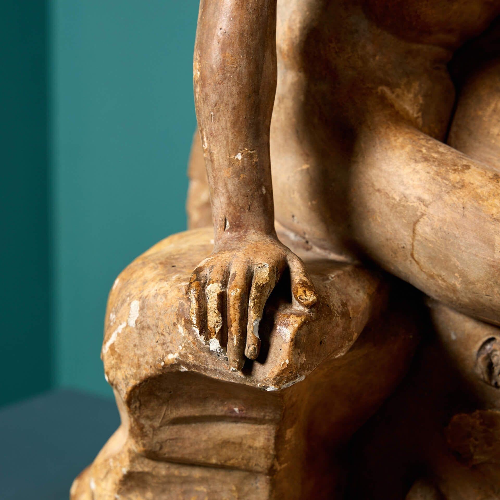 Francese Grande modello antico di scultura in gesso di Mercurio in vendita