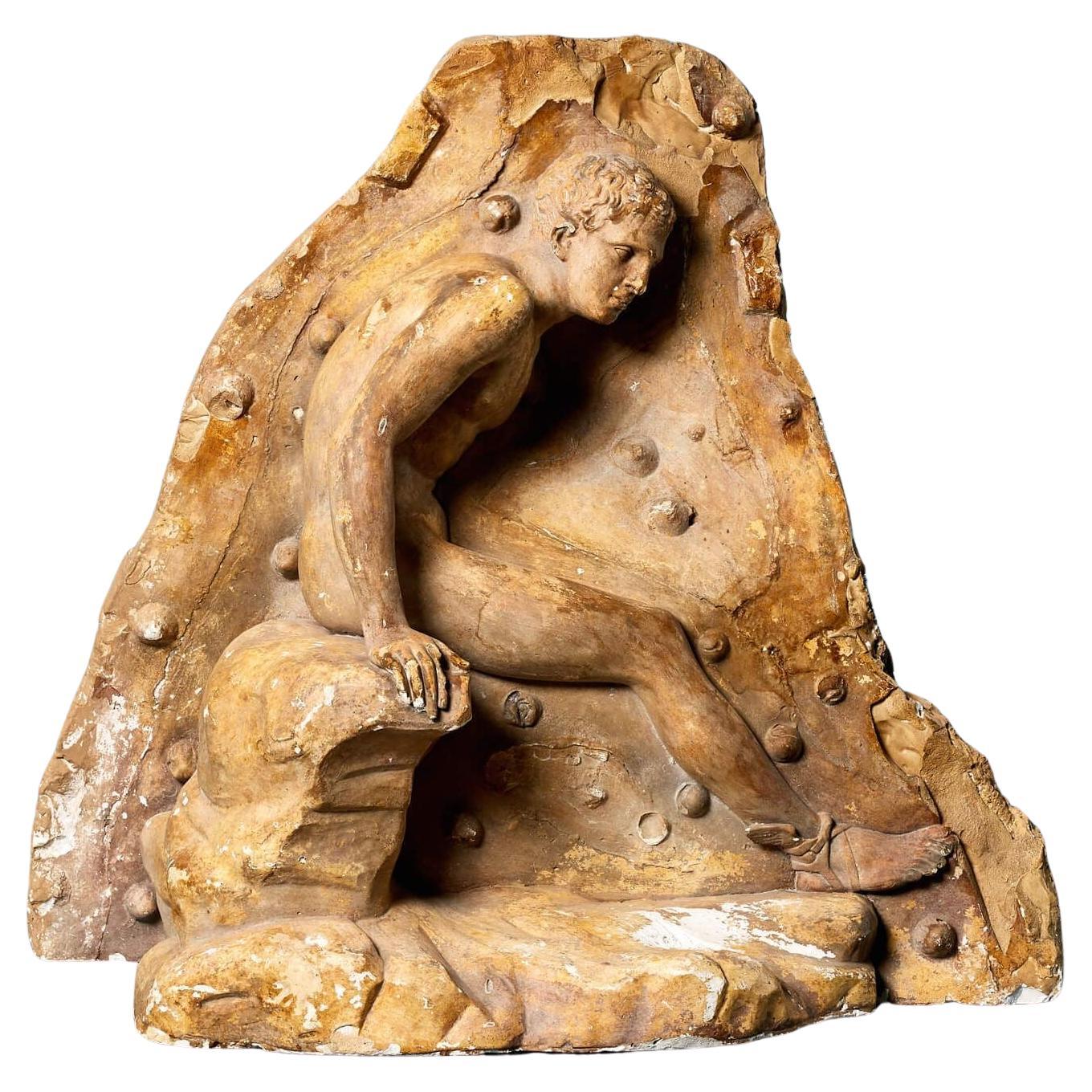 Large Antique Plaster Sculptors Model of Mercury