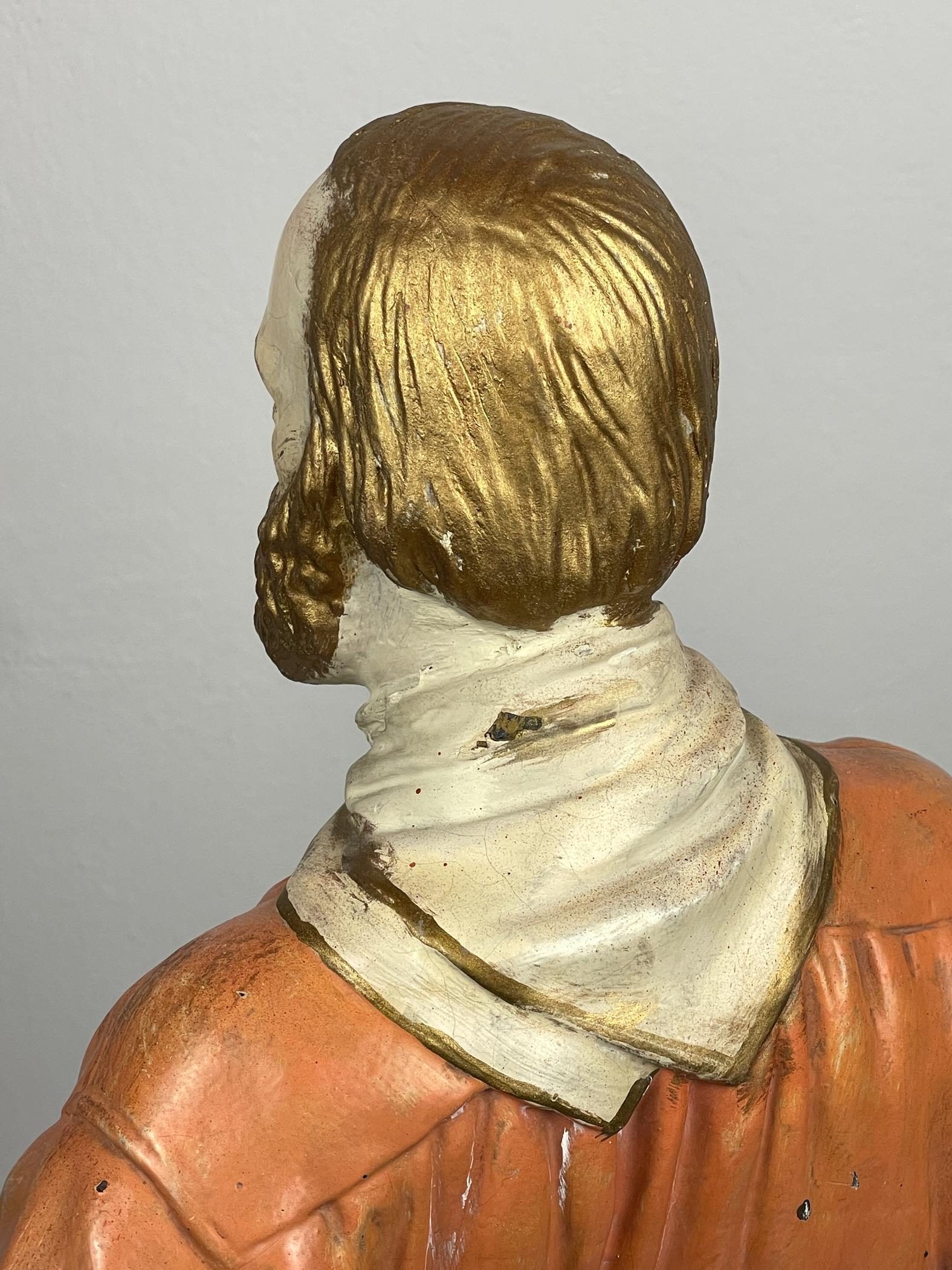 Gran escultura antigua de escayola Giuseppe Garibaldi, Italia, años 1910-1920 en venta 7