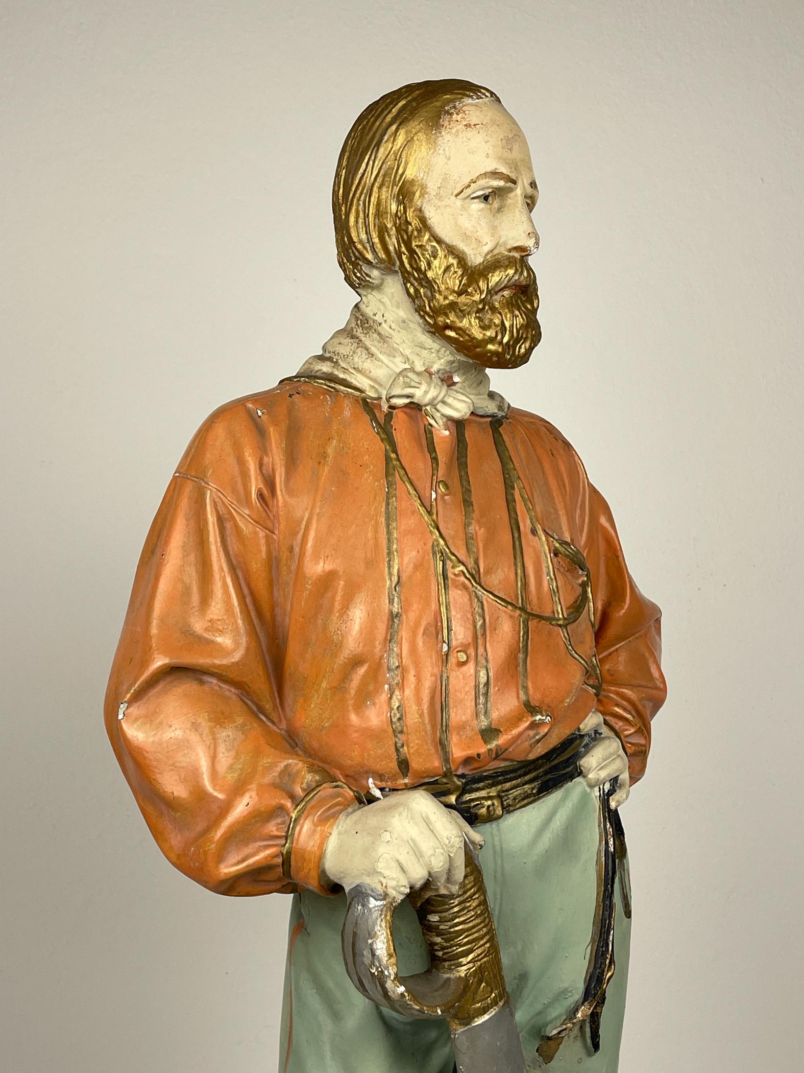 Gran escultura antigua de escayola Giuseppe Garibaldi, Italia, años 1910-1920 en venta 9