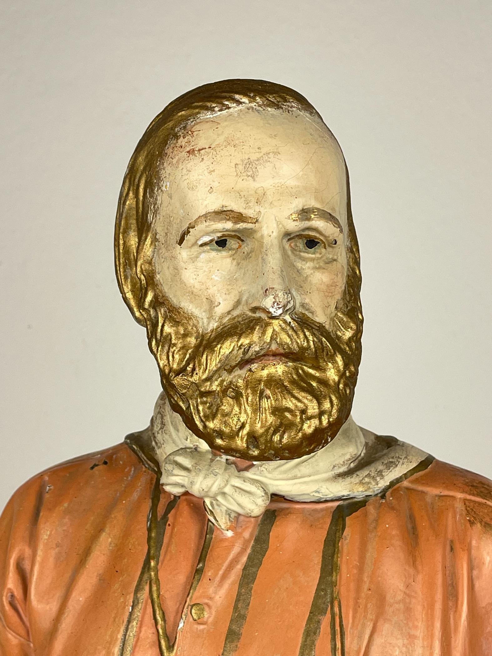 Gran escultura antigua de escayola Giuseppe Garibaldi, Italia, años 1910-1920 en venta 10
