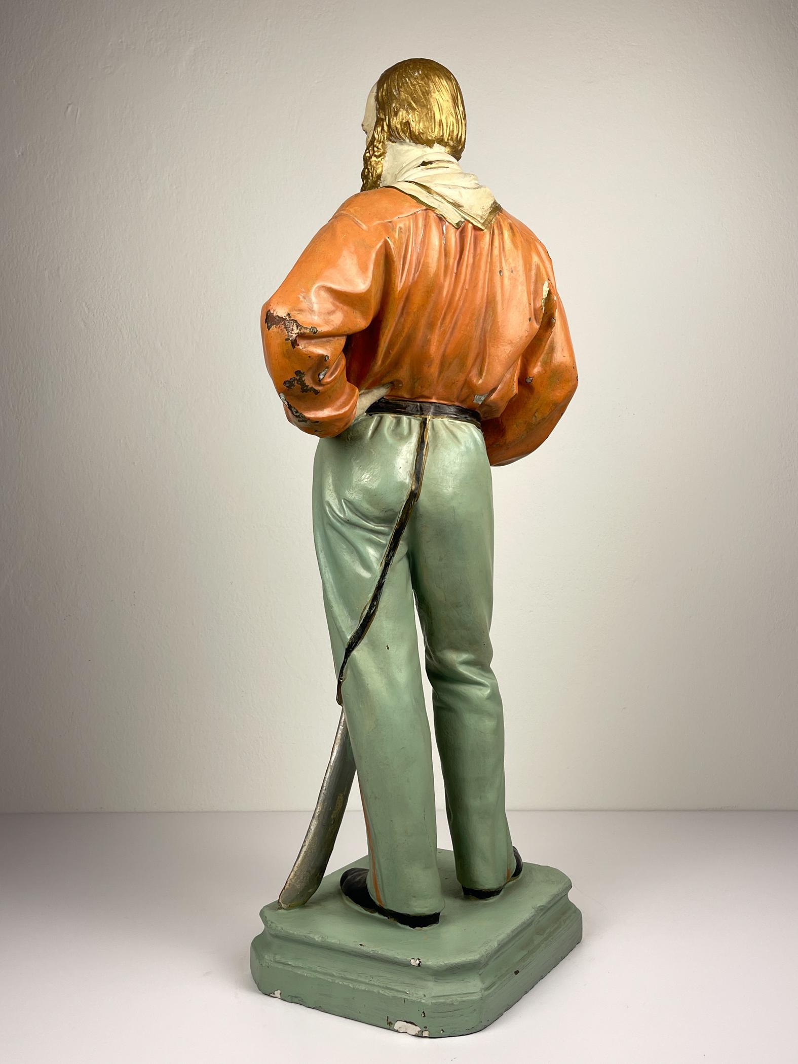 Gran escultura antigua de escayola Giuseppe Garibaldi, Italia, años 1910-1920 en venta 2