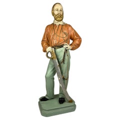 Gran escultura antigua de escayola Giuseppe Garibaldi, Italia, años 1910-1920