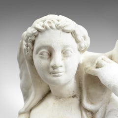 Large Antique Plaster Wall Bracket, Architectural, Figural, Angel, Corbel