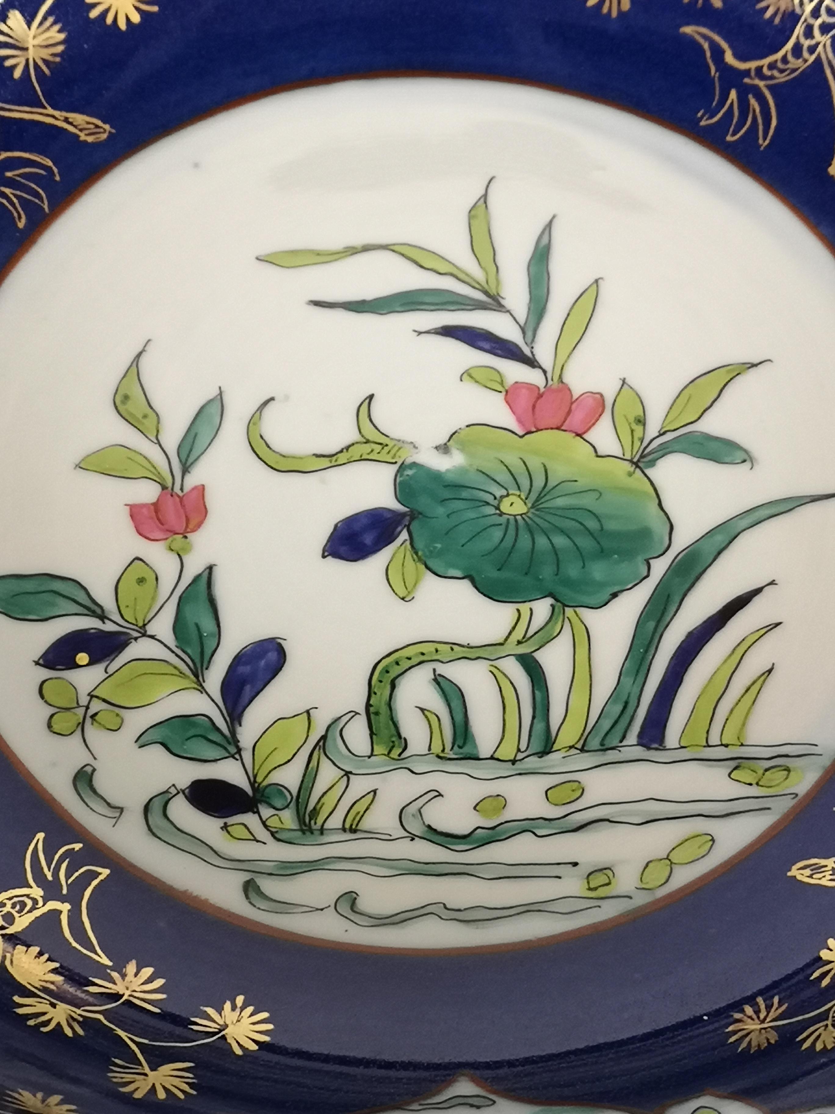 Early 20th Century Large Antique Porcelain Punch Bowl Samson France
