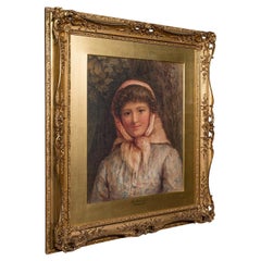 Large Antique Portrait, English, Watercolour, Painting, HB Roberts, Victorian