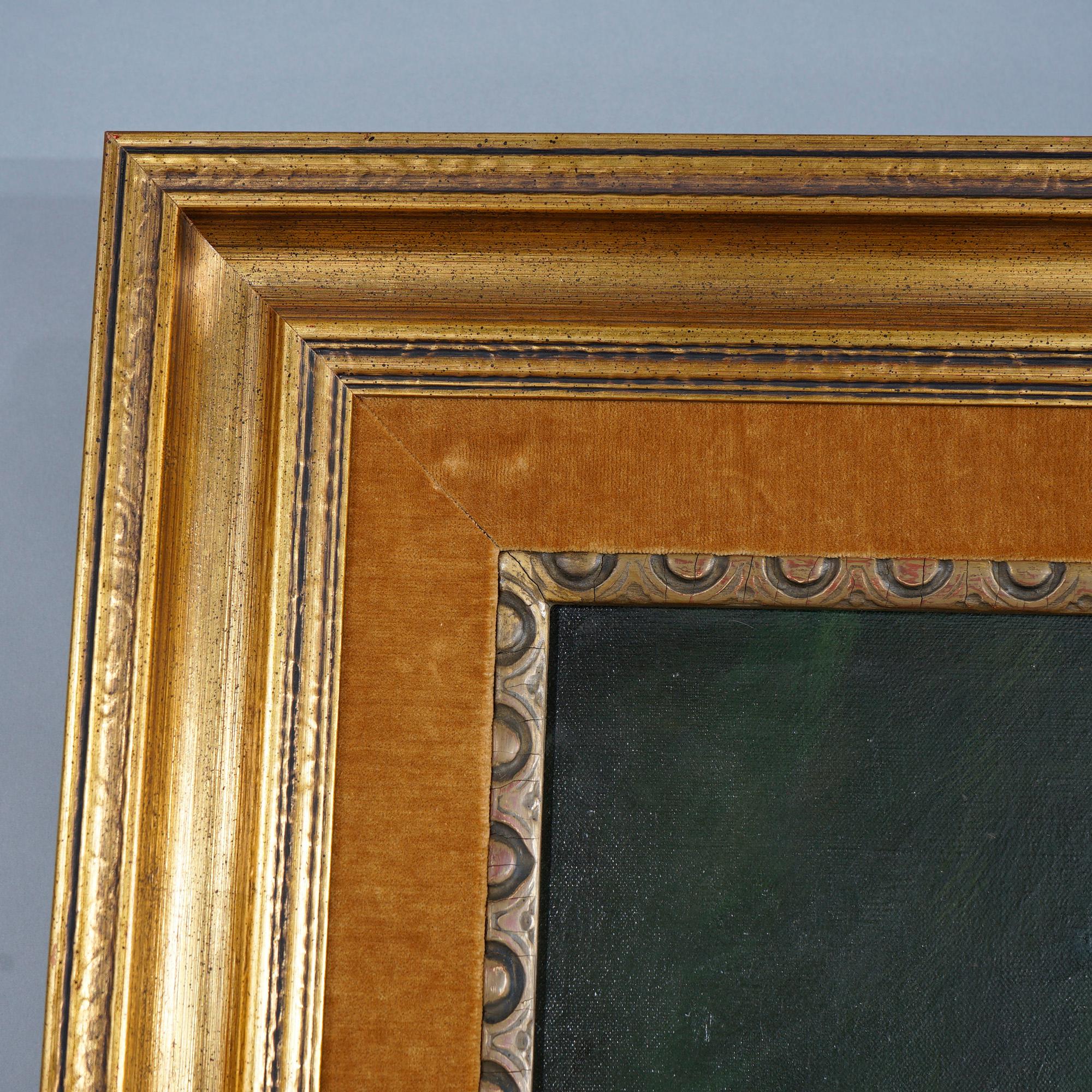 Large Antique Portrait Painting of a Gentleman in Giltwood Frame, 19th C 4