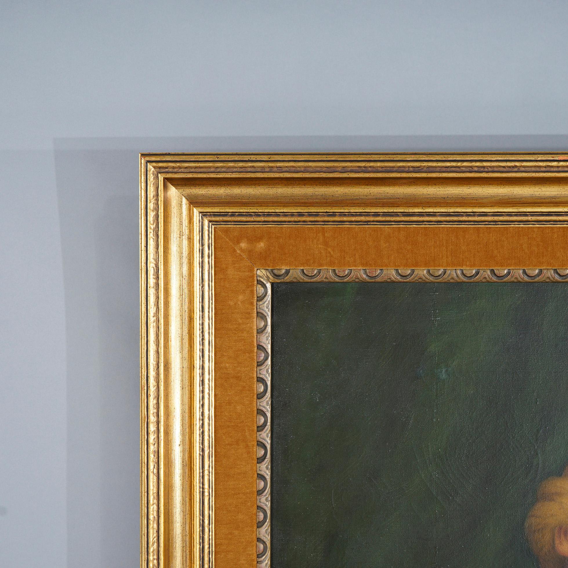 Large Antique Portrait Painting of a Gentleman in Giltwood Frame, 19th ...