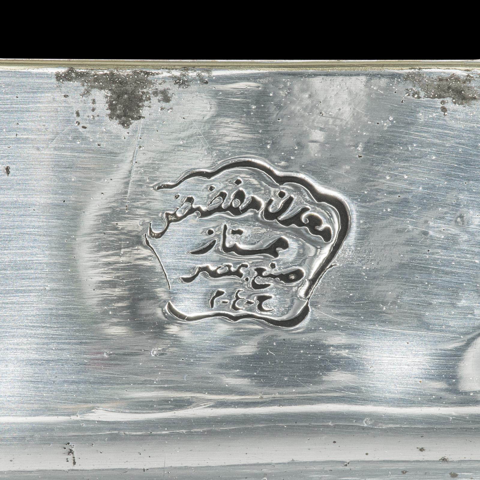 Grand plateau de présentation ancien, plaqué argent égyptien, thé après-midi, victorien en vente 5