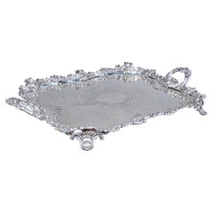 Large Antique Presentation Tray, English, Silver Plate, Afternoon Tea, Victorian