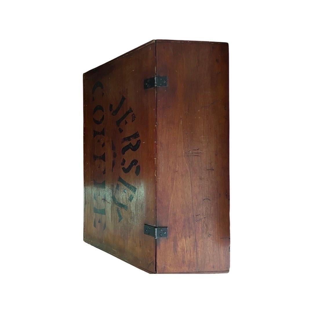 American Large Antique Primitive “Jersey Coffee” 100 Lb Storage Bin, Original Paint For Sale