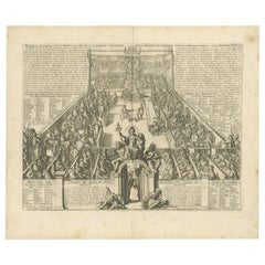 Grande estampe ancienne du Parlement allemand par Chatelain, 1732