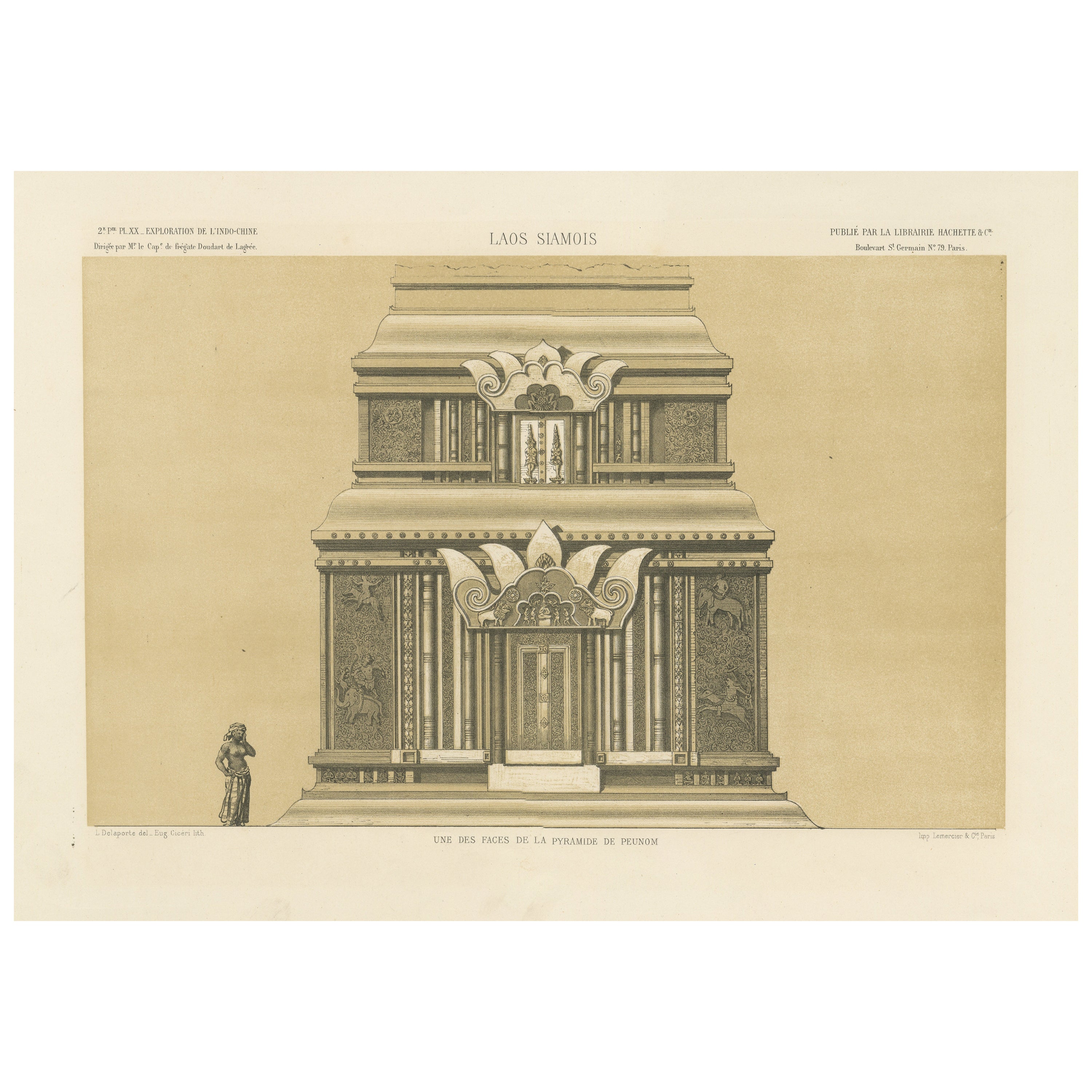 Une des Faces de la Pyramide de Peunom – Peunom Pyramid Facade c.1873-1875