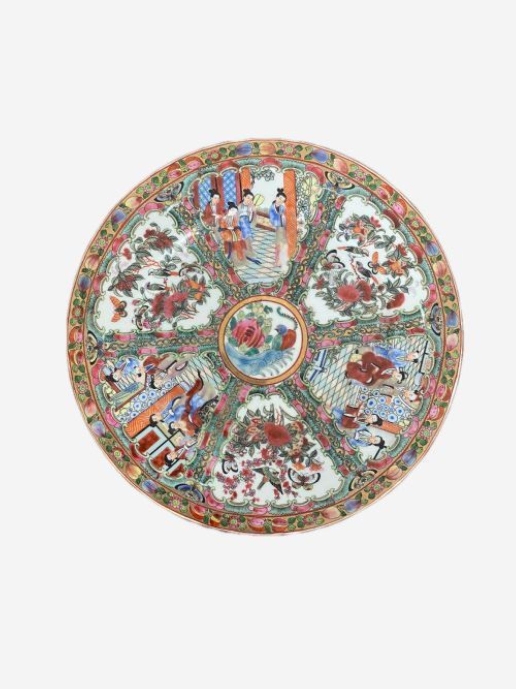 20th Century Large Antique Quality Chinese Canton Plate For Sale
