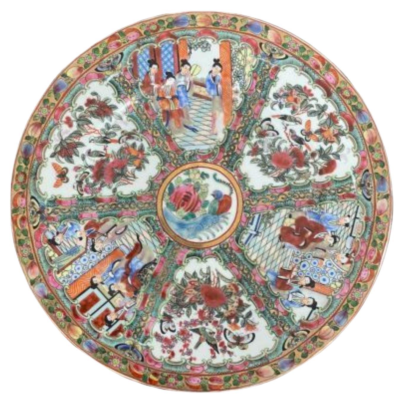 Large Antique Quality Chinese Canton Plate