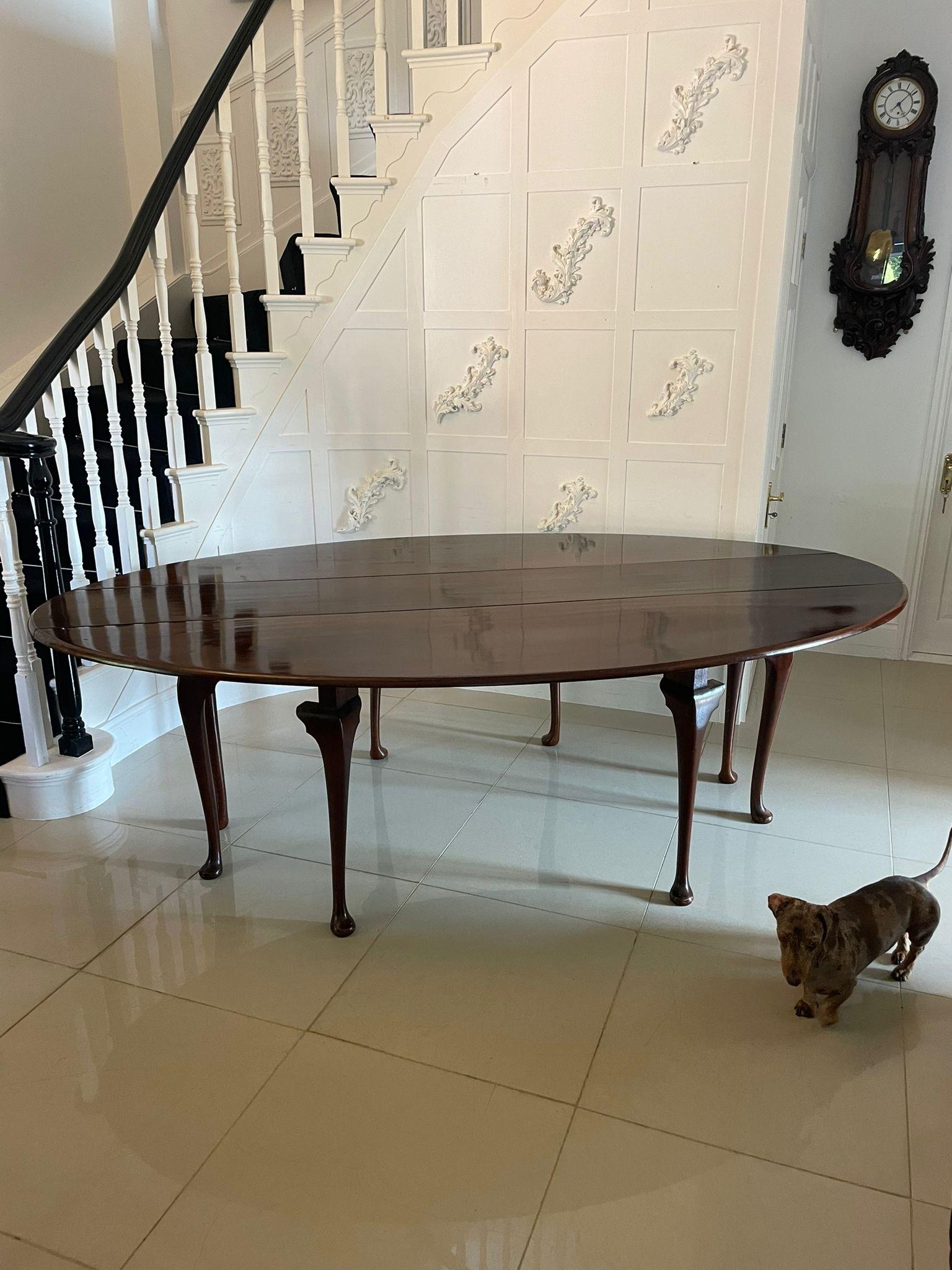 Large Antique Quality Figured Mahogany Irish Wake/Dining Table 72 x 242 x 144 cm 8