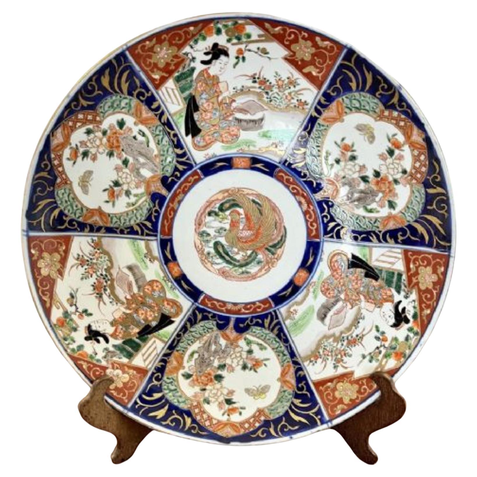 Large antique quality Japanese Imari plate For Sale