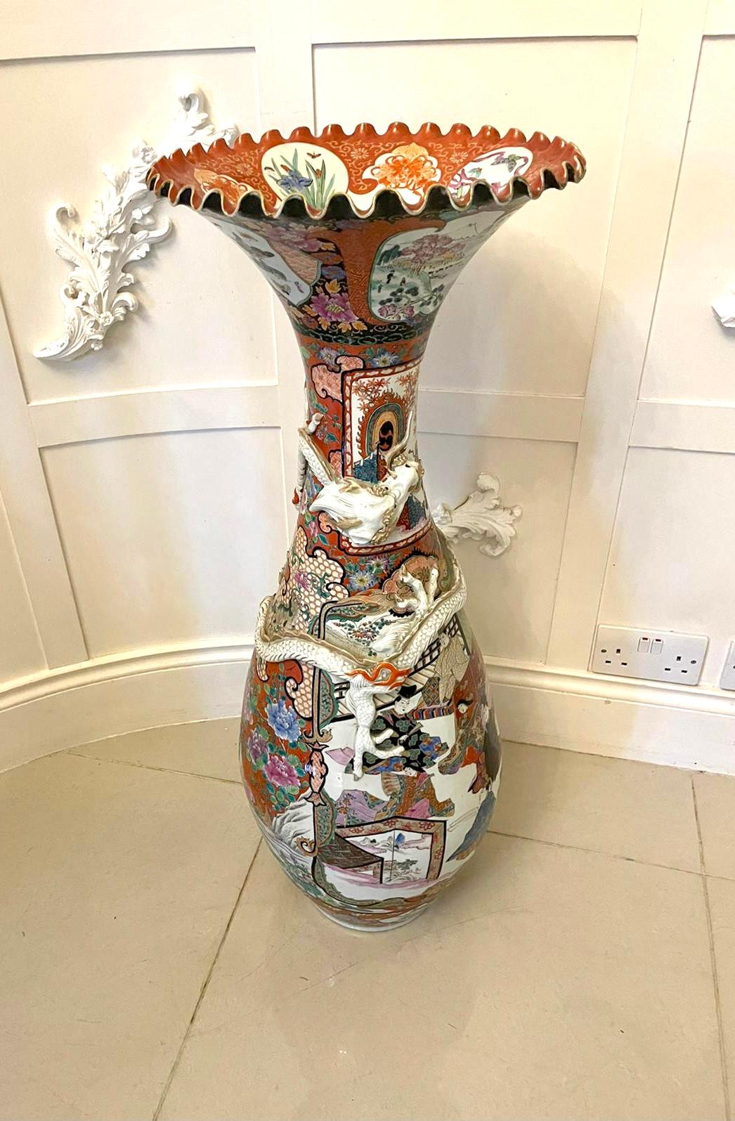 Large Antique Quality Japanese Imari Floor Standing Vase 8