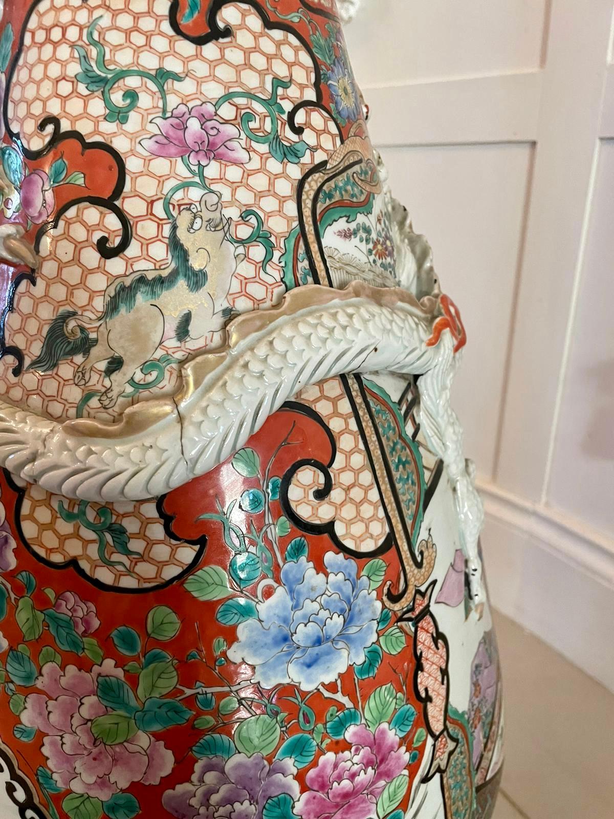 Unknown Large Antique Quality Japanese Imari Floor Standing Vase