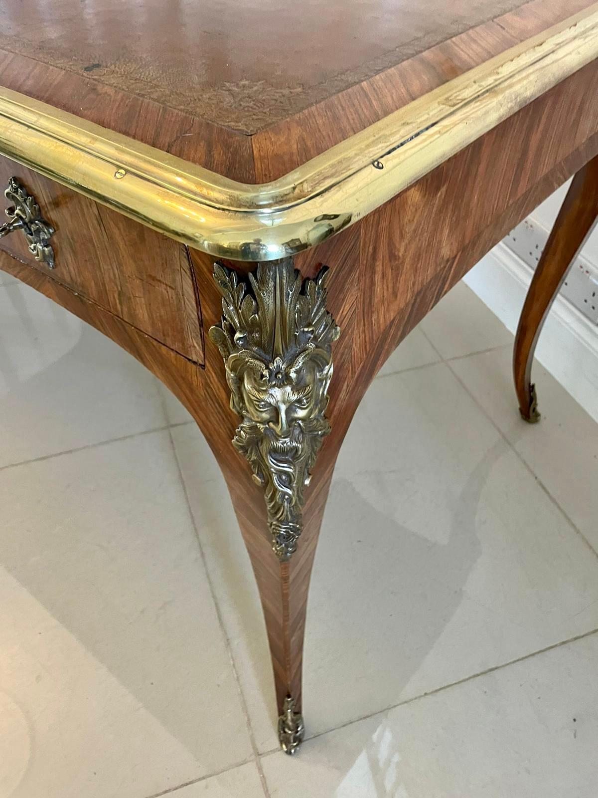 Large Antique Quality Kingwood Ornate Ormolu Mounted Partners Bureau Plat-Desk For Sale 3