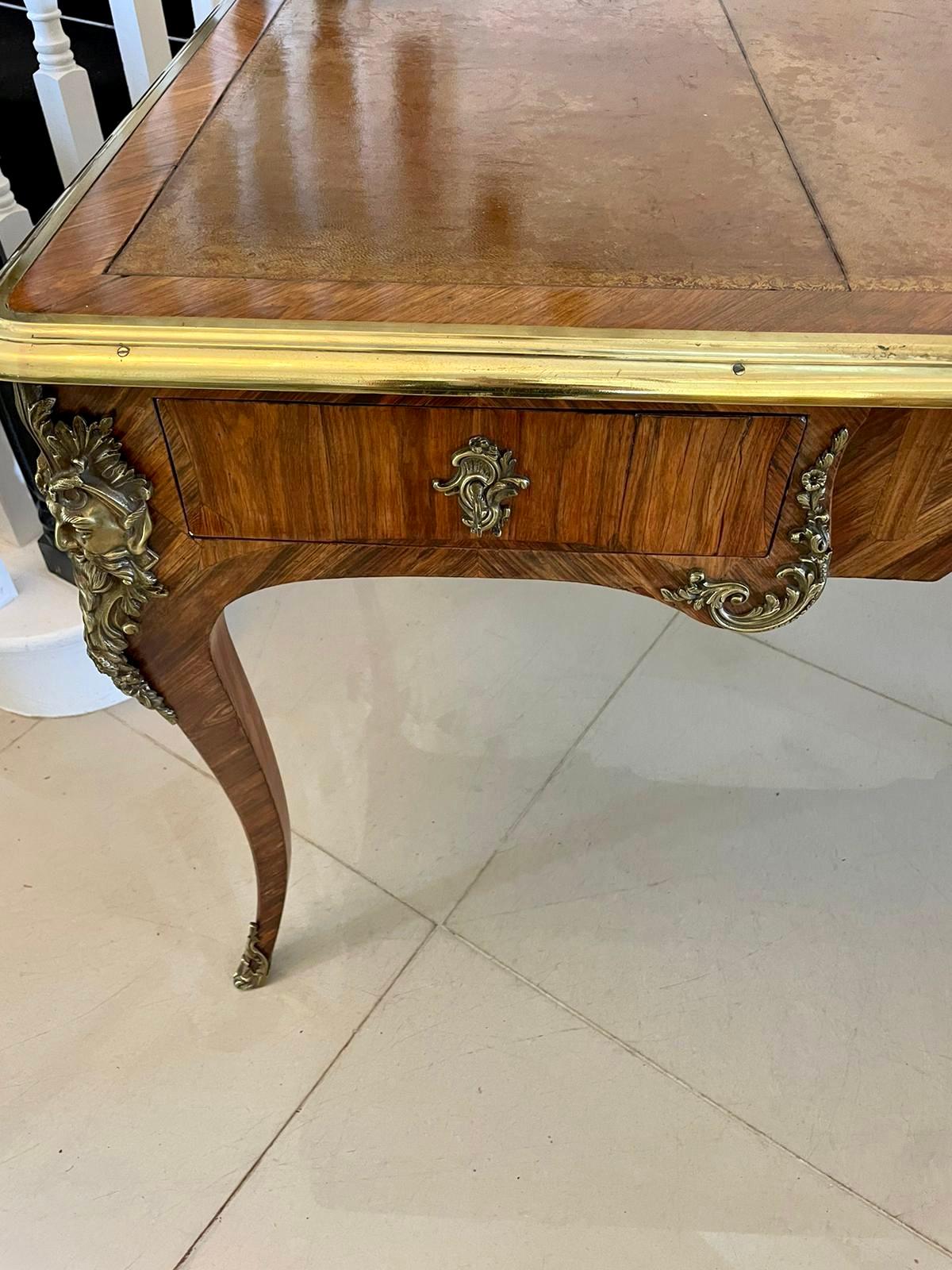 Large Antique Quality Kingwood Ornate Ormolu Mounted Partners Bureau Plat-Desk For Sale 7