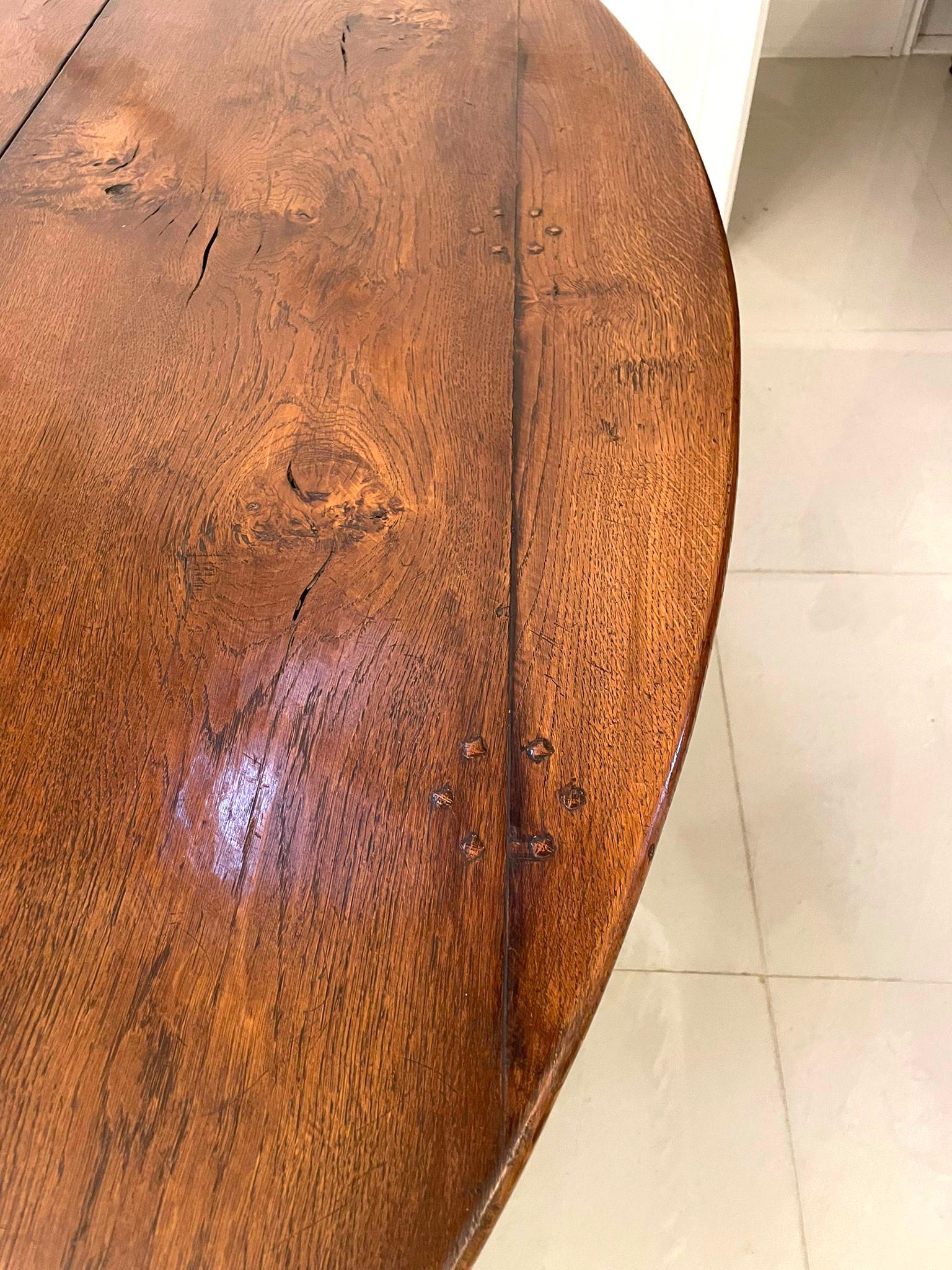 Large Antique Quality Oak Wake Table 4