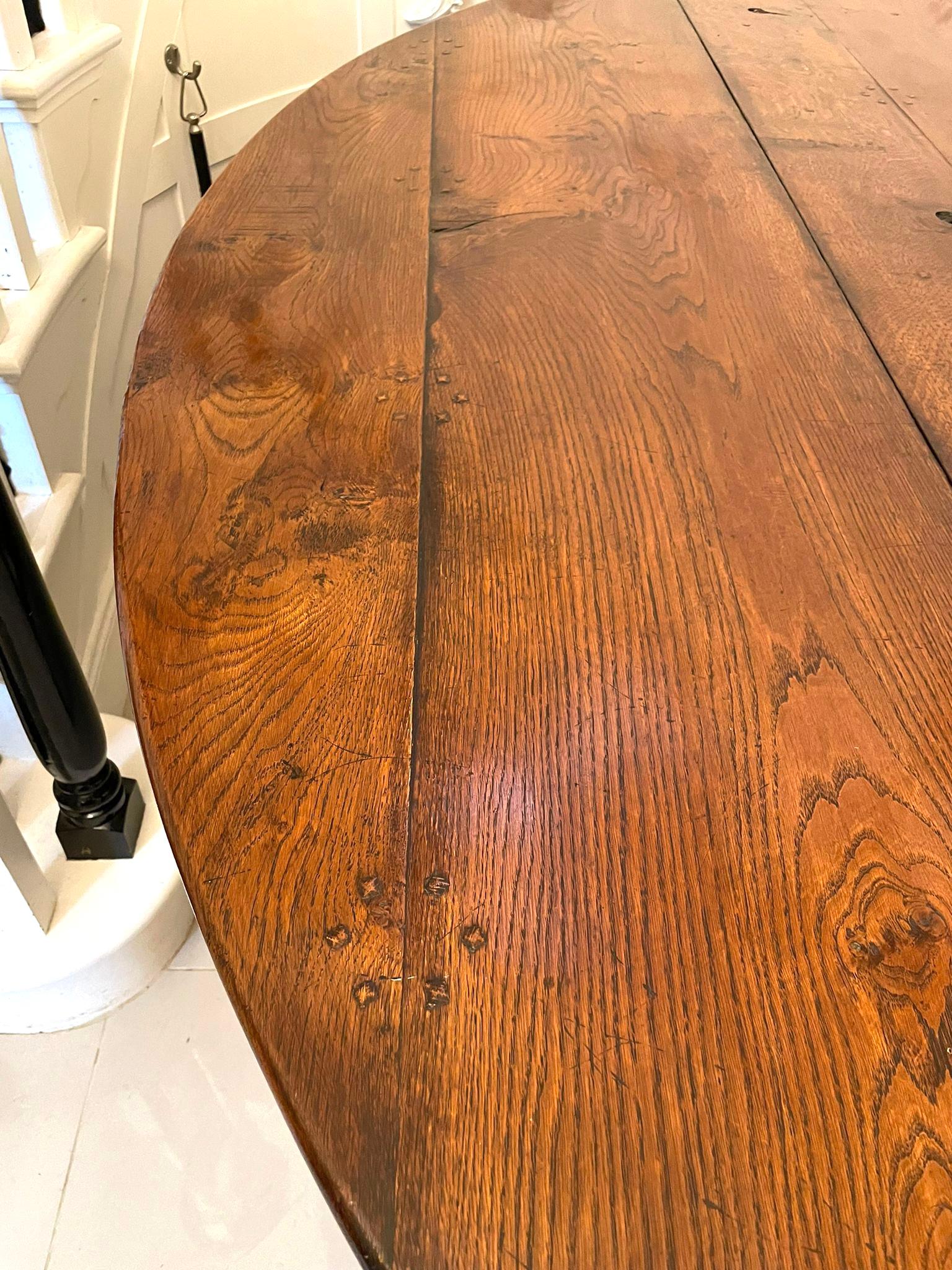 Large Antique Quality Oak Wake Table 6