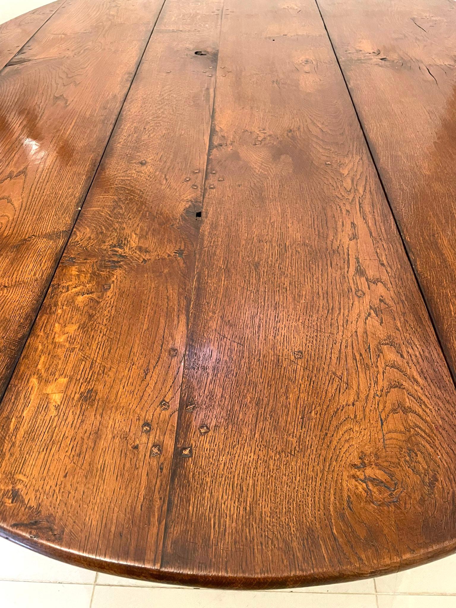 Large Antique Quality Oak Wake Table 8