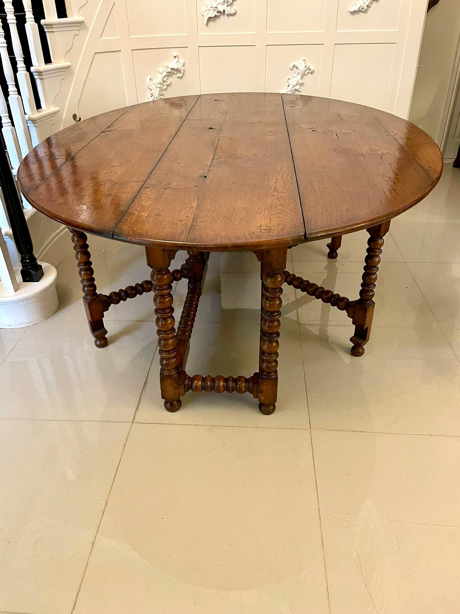 Large Antique Quality Oak Wake Table 9