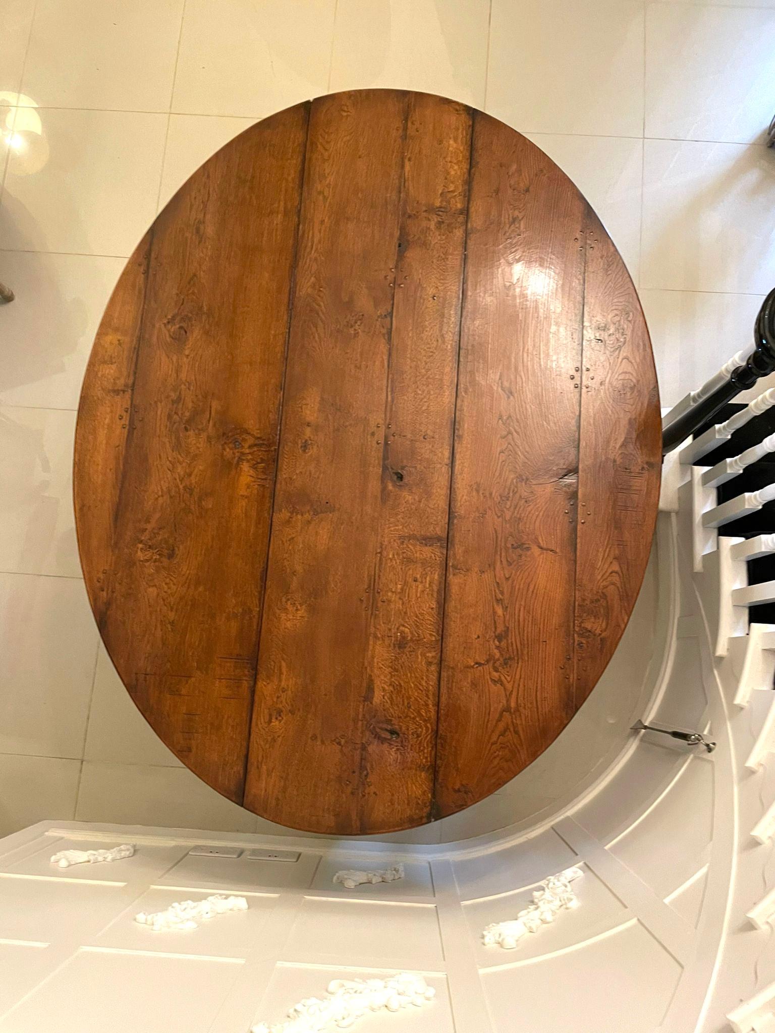 Large Antique Quality Oak Wake Table 11