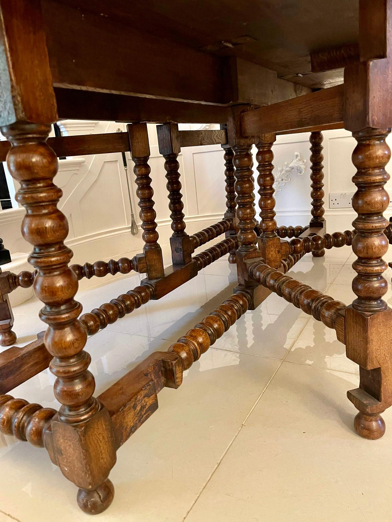 Large Antique Quality Oak Wake Table 1