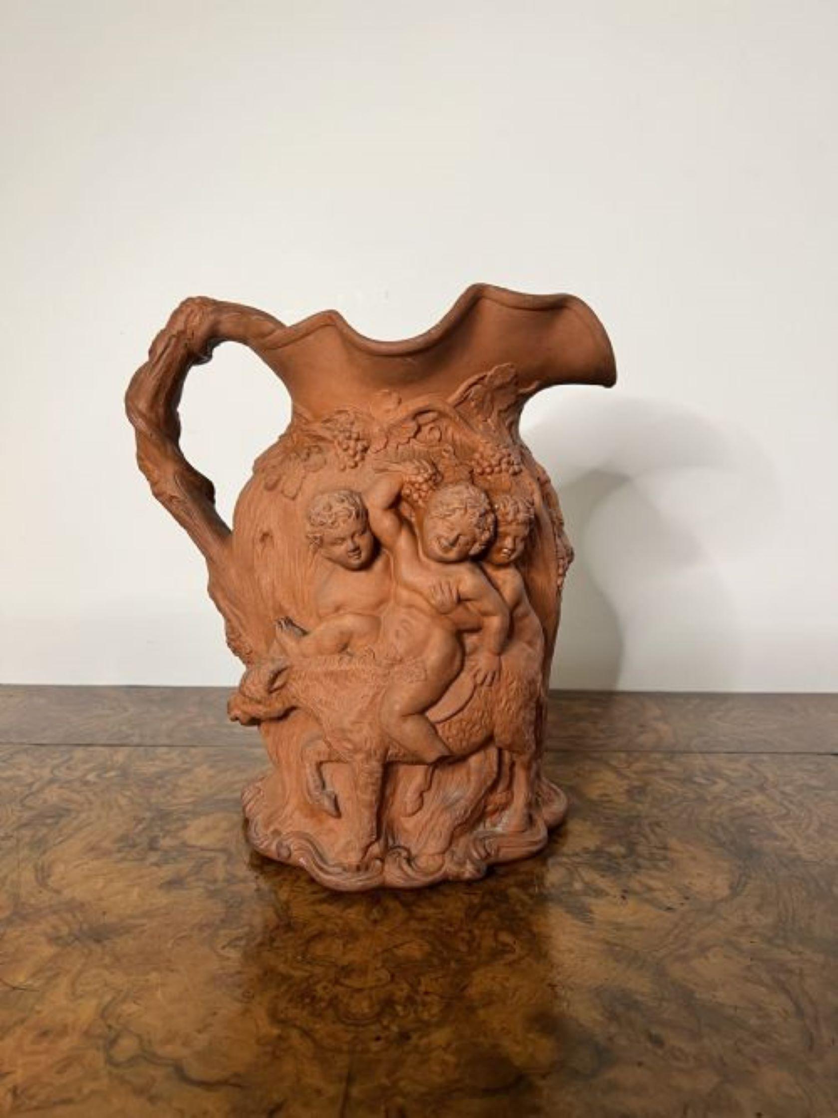 19th Century Large antique quality relief moulded jug  For Sale